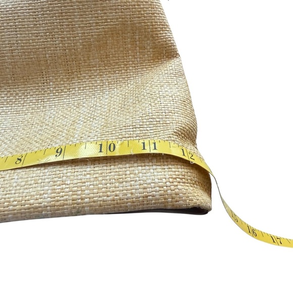 Etienne Aigner Beige and Light Brown Straw Small Shoulder Bag Shoe Charm Casual - Picture 9 of 12